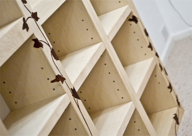 Bookcase with Vine inlay detail