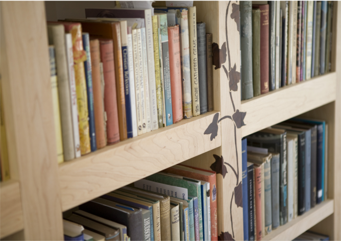 Bookcase with Vine inlay detail
