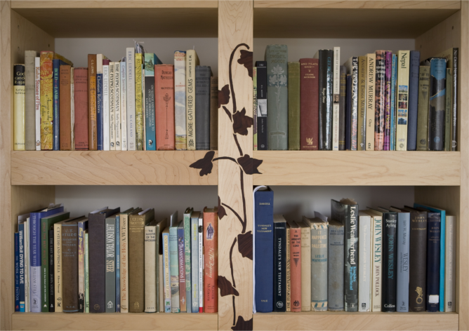 Bookcase with Vine inlay detail